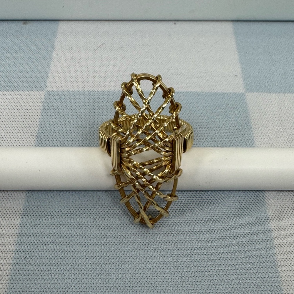 Elegant Gold Wire Wrap Ring